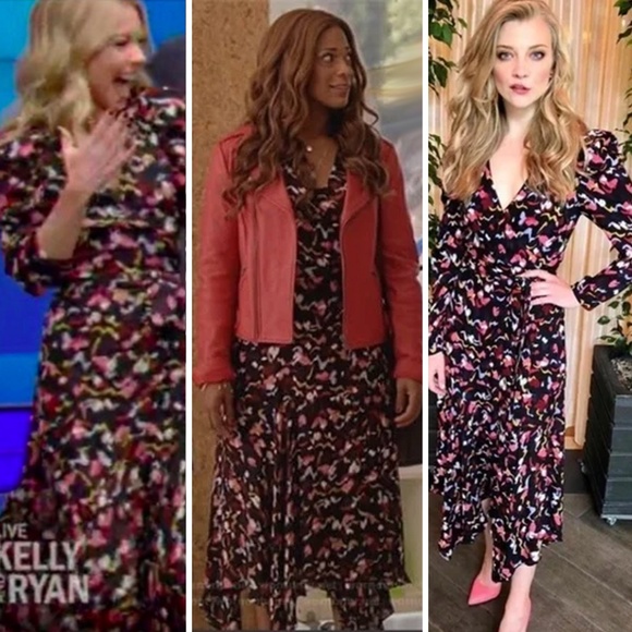 A.L.C. Wrap Tianna Dress Silk Size 4 Asymmetrical Midi - Picture 2 of 5